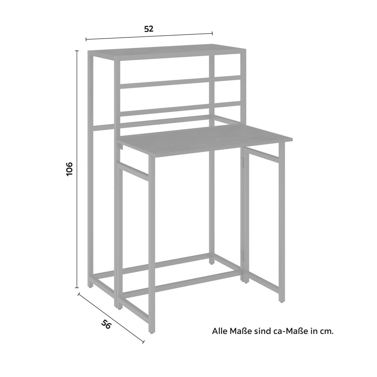Balkonset Peter Anthrazit, 3-teilig - Anthrazit, Basics, Metall (52/106/56cm) - Mömax
