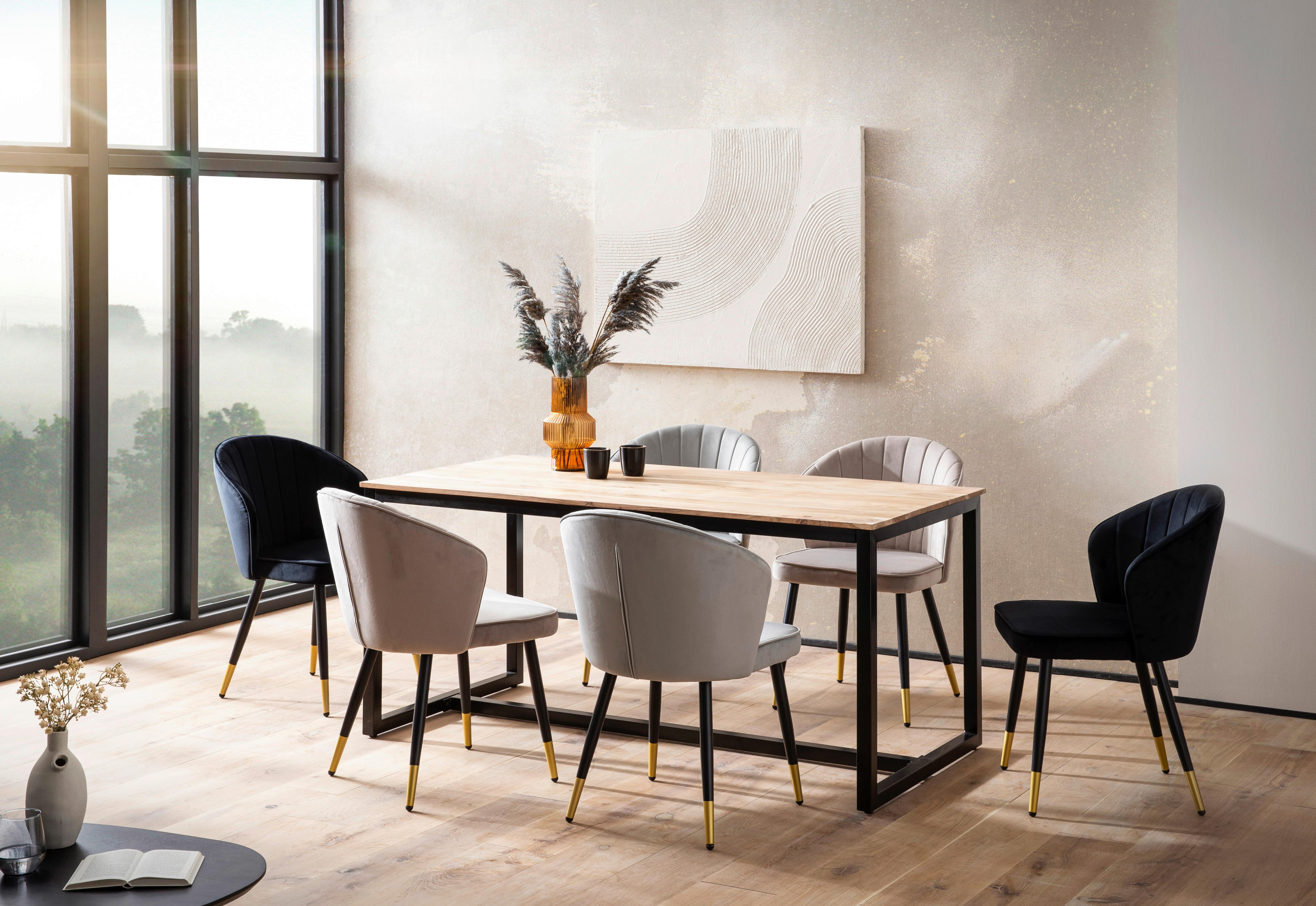 ESSTISCH WL7.058 - Schwarz/Akaziefarben, Design, Holz/Metall (120/60/76cm) - MID.YOU