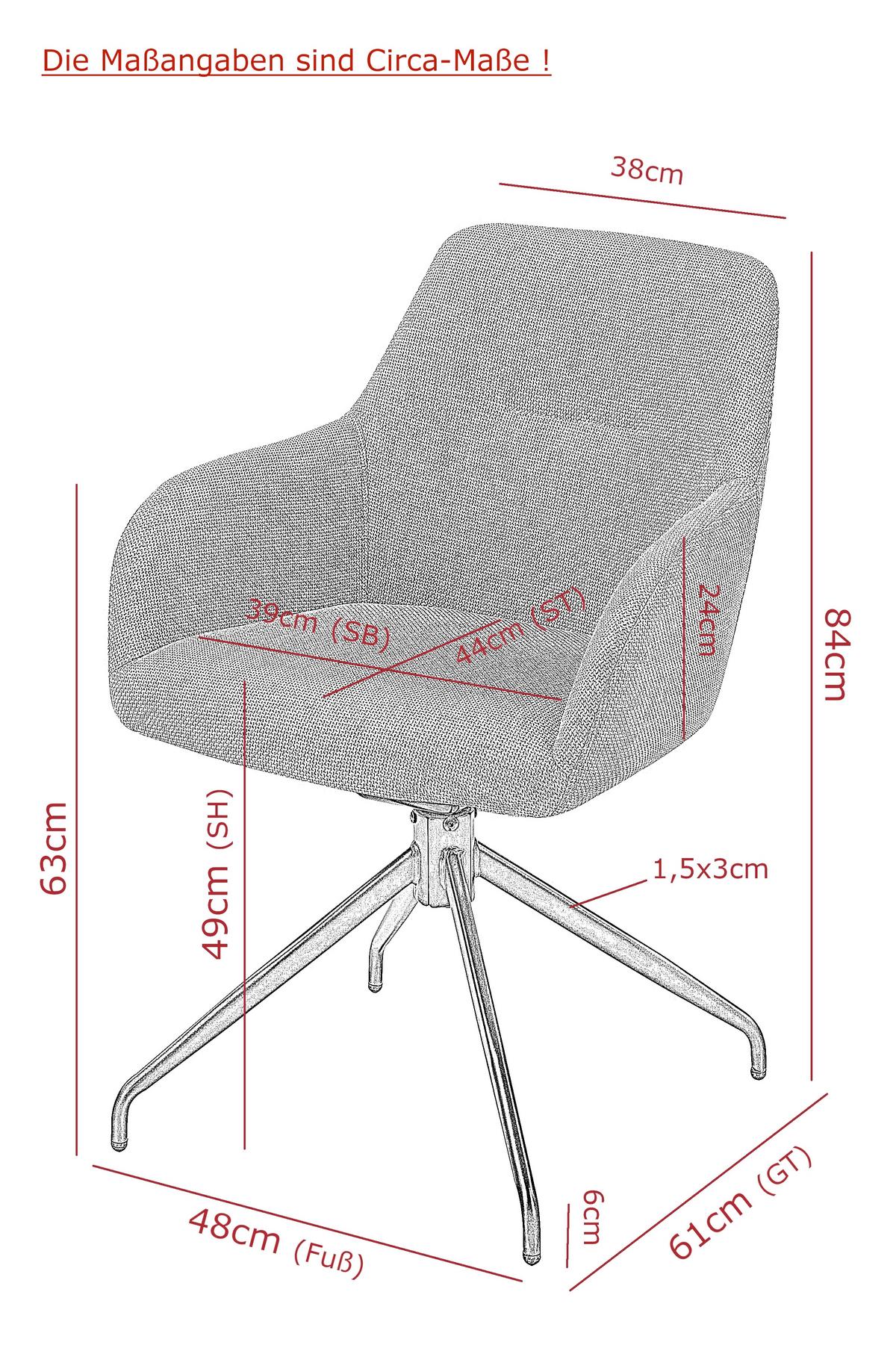 ARMLEHNSTUHL-SET TRIEST S 2ER-SET - Beige/Schwarz, MODERN, Textil/Metall (56/83/60cm) - MID.YOU