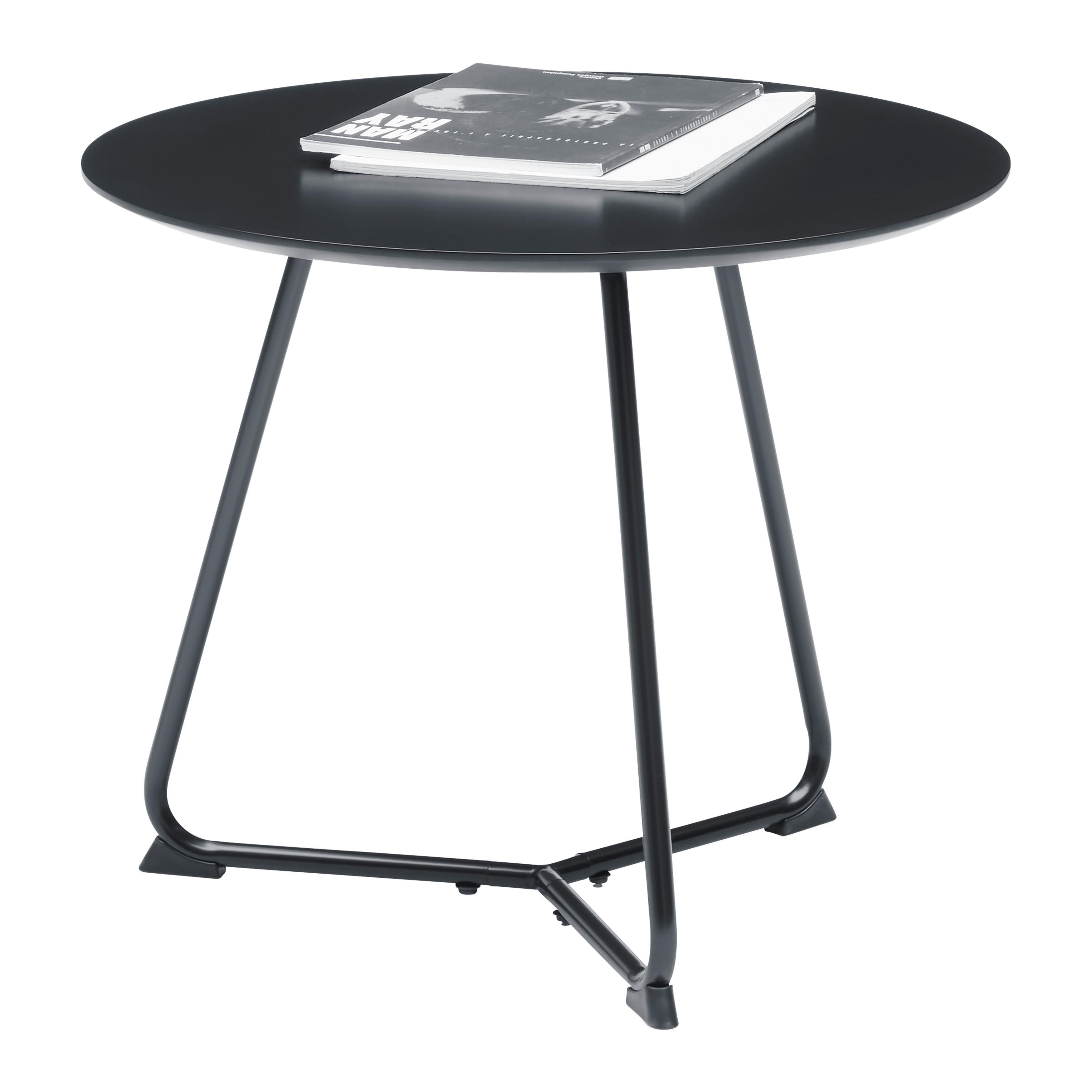 SOFFBORD MICA - svart, Modern, metall/trämaterial (55/55/46cm) - Mömax