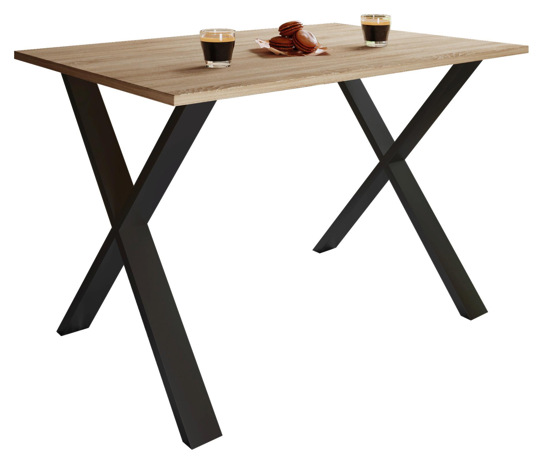 Jedilna Miza Xona, Hrast, Črna - črna/hrast sonoma, Basics, kovina/leseni material (80cm) - MID.YOU