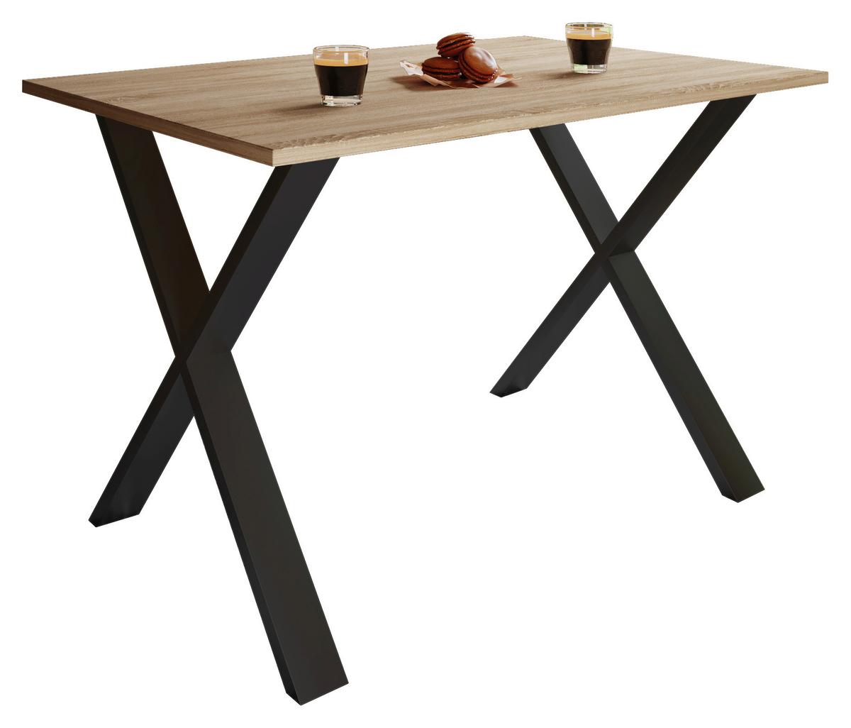 Jedilna Miza Xona, Hrast, Črna - črna/hrast sonoma, Basics, kovina/leseni material (80cm) - MID.YOU