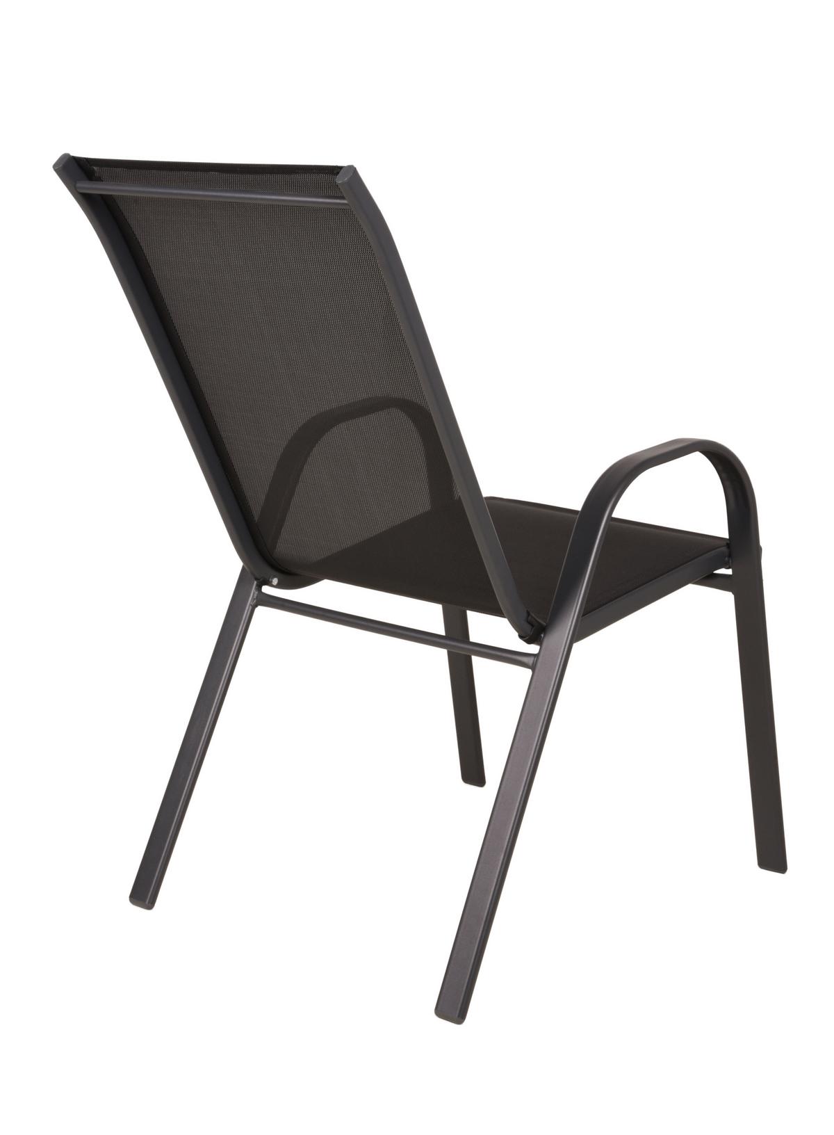 GARTENSTUHL-SET STAPELST. RIONA ANTHR,2ER SET - Anthrazit/Schwarz, MODERN, Kunststoff/Metall (55/94/73cm) - Gardenson