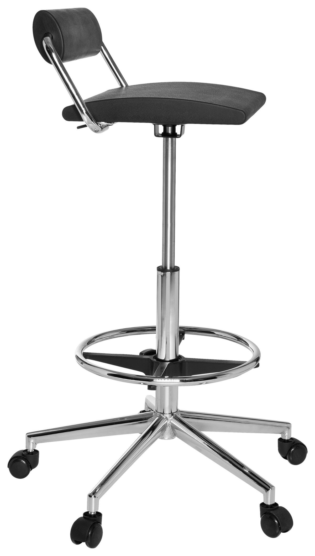 Bürohocker Top Work 28 Schwarz - Schwarz, MODERN, Kunststoff/Metall (62/80/62cm) - MID.YOU