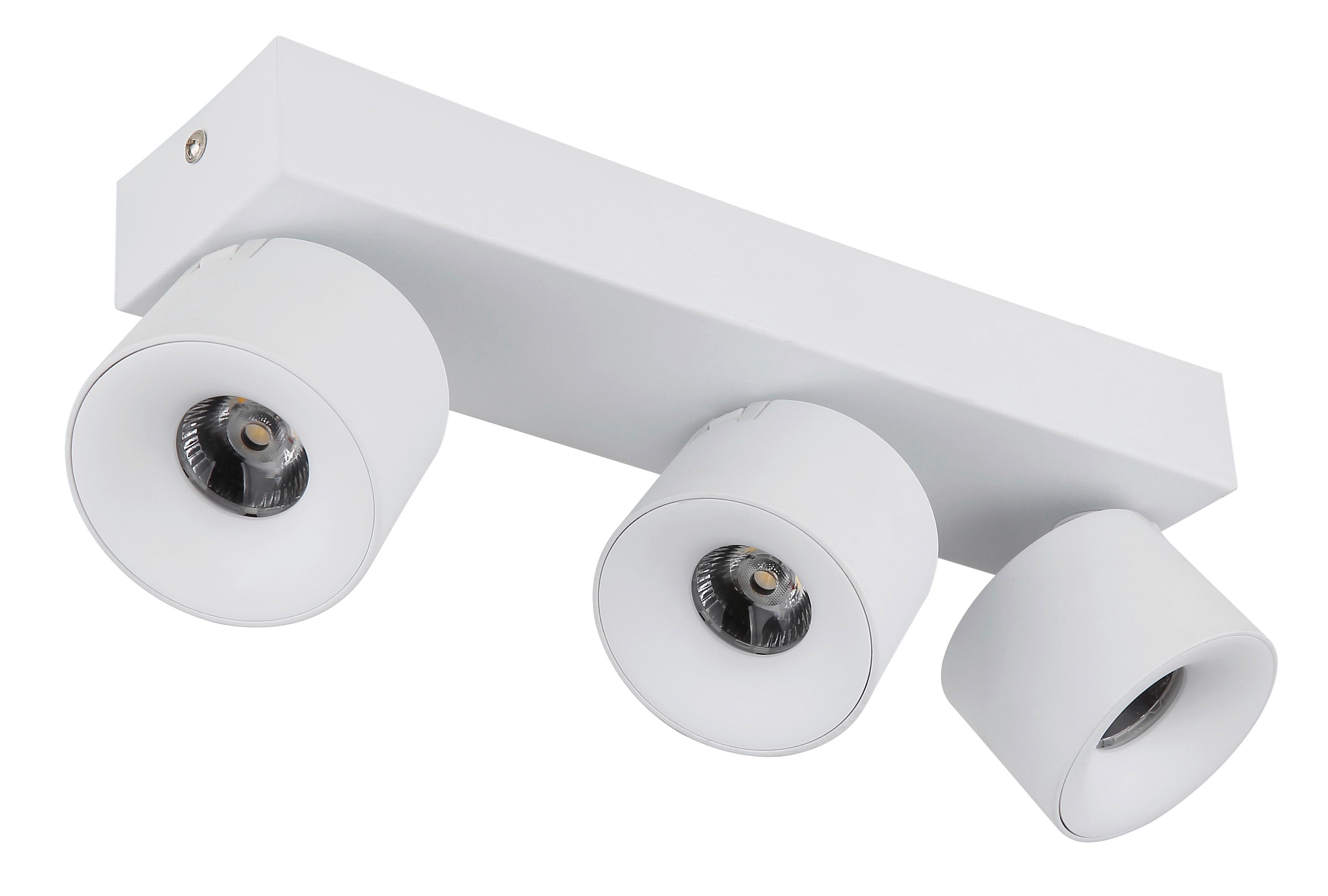 LED-STRAHLER 56961-3W - Weiss/Transparent, Design, Kunststoff/Metall (33/7,2/12cm) - Globo