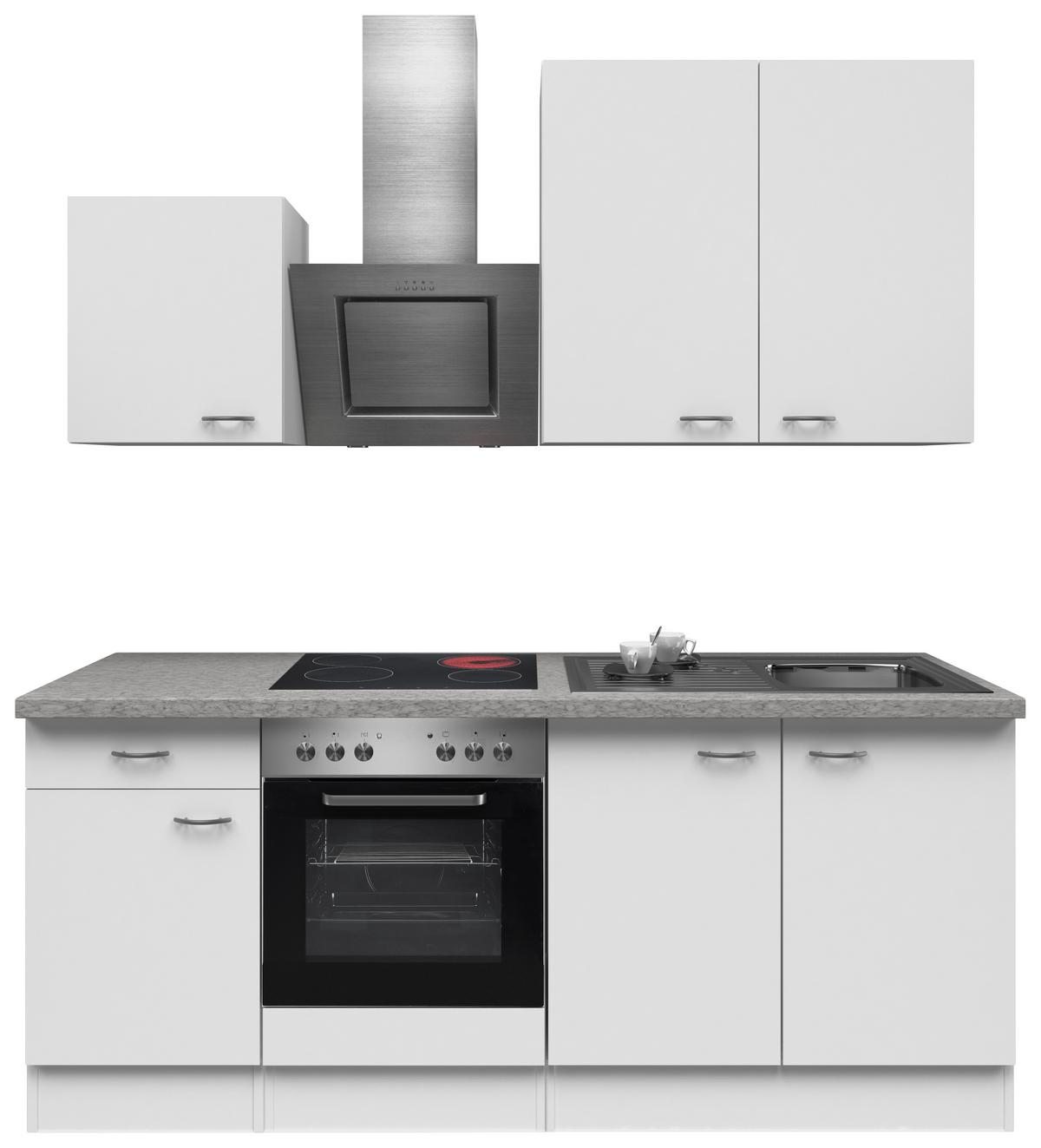 Kuhinjski Blok Z Aparati Wito, Bela - barve nerjavečega jekla/bela, Moderno, umetna masa/leseni material (210cm) - FlexWell