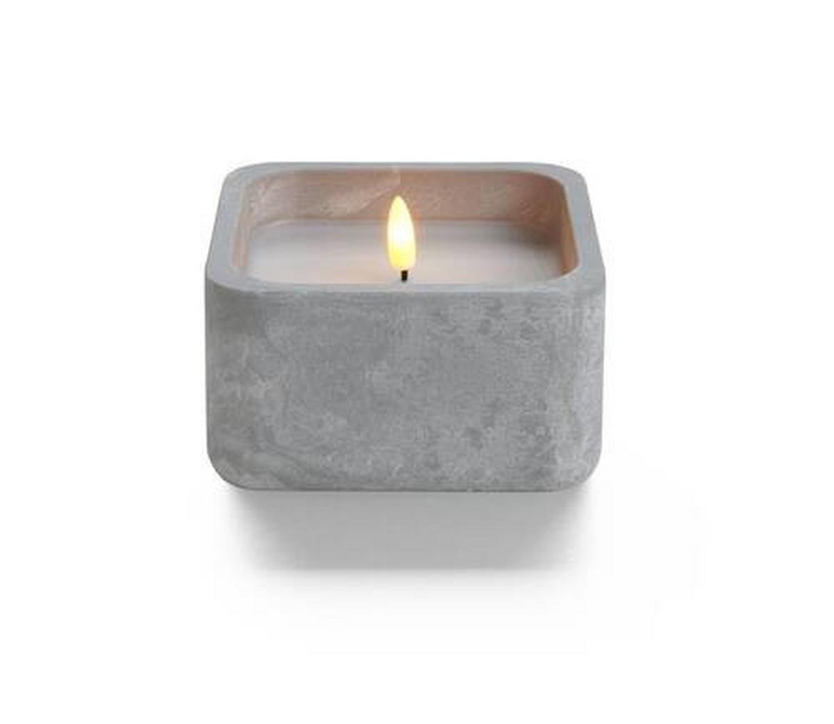 Led Gyertya Thea - világosszürke/fehér, Basics, természetes anyagok (12/6.5/12cm) - Modern Living