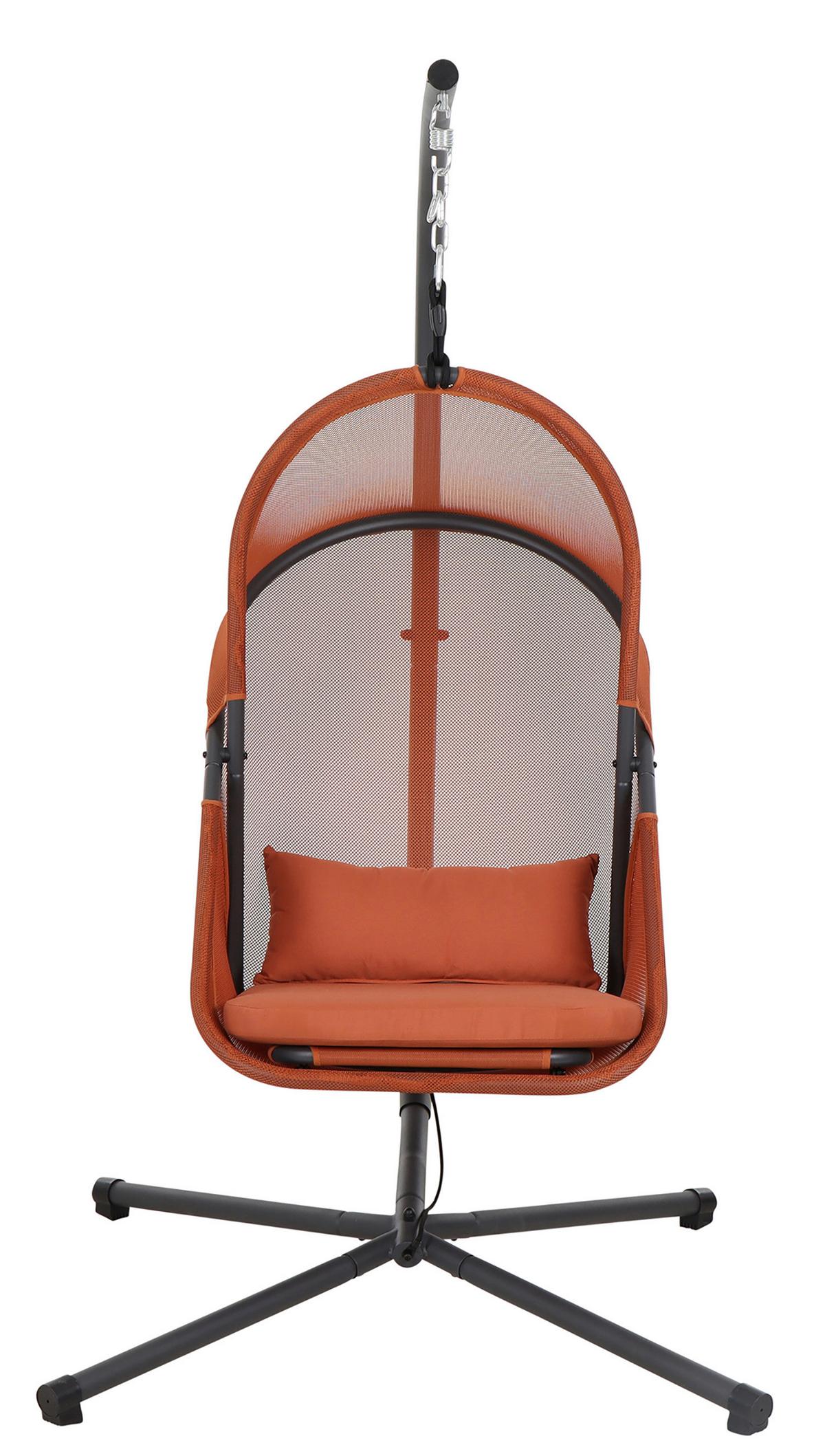 HÄNGESESSEL N85548 - Anthrazit/Rot, KONVENTIONELL, Kunststoff/Textil (123/192/102cm) - Siena Garden