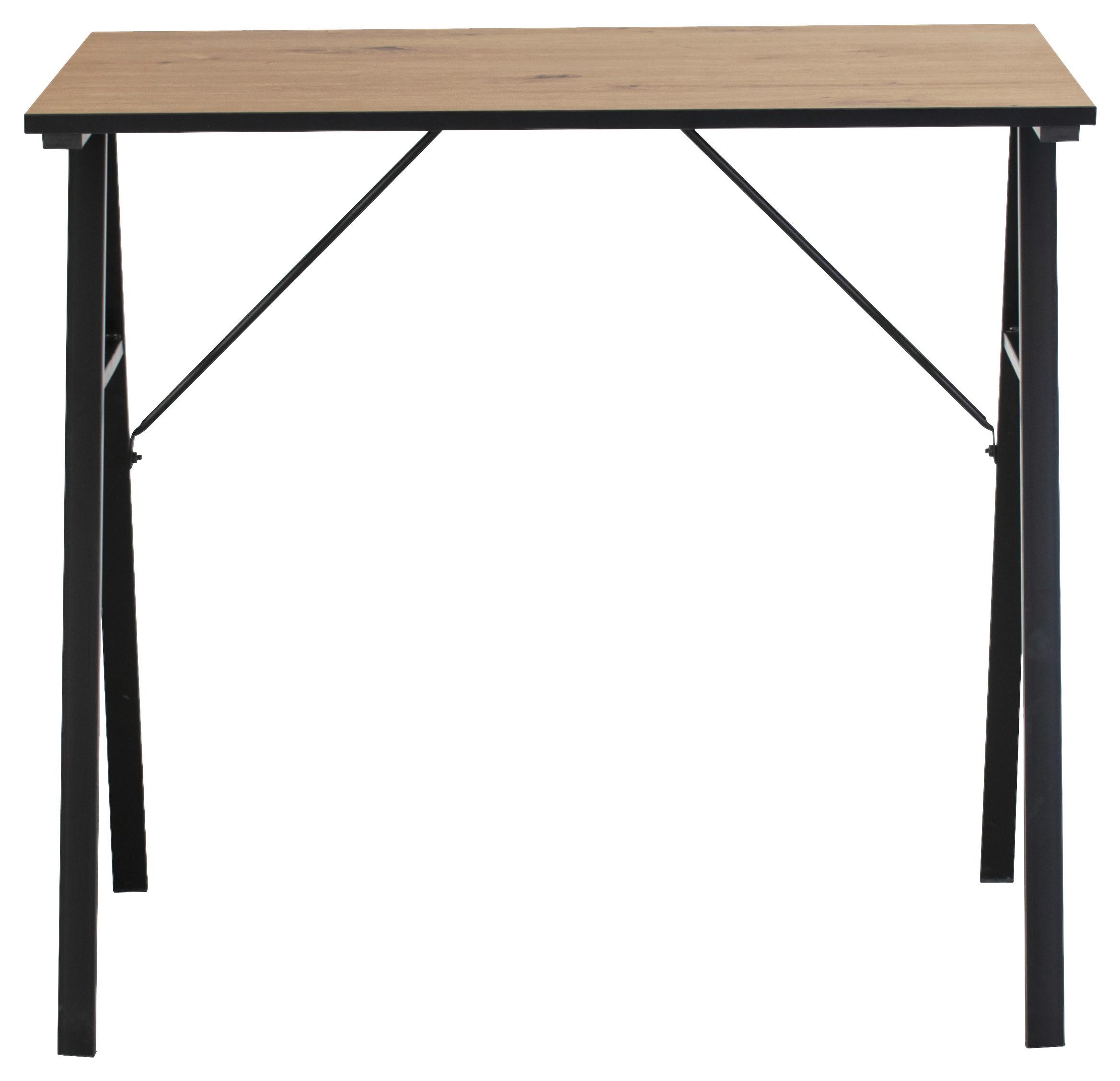 Radni Stol Nizza - hrast Artisan/crna, Moderno, drvni materijal/metal (80/74/50cm) - Based