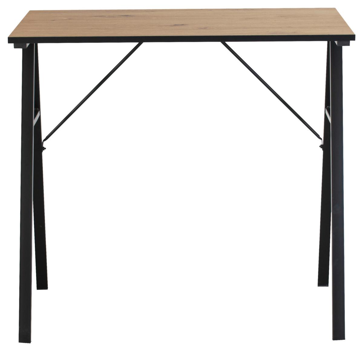 Masă de scris NIZZA - stejar Artisan/negru, Modern, metal/material pe bază de lemn (80/74/50cm) - Based