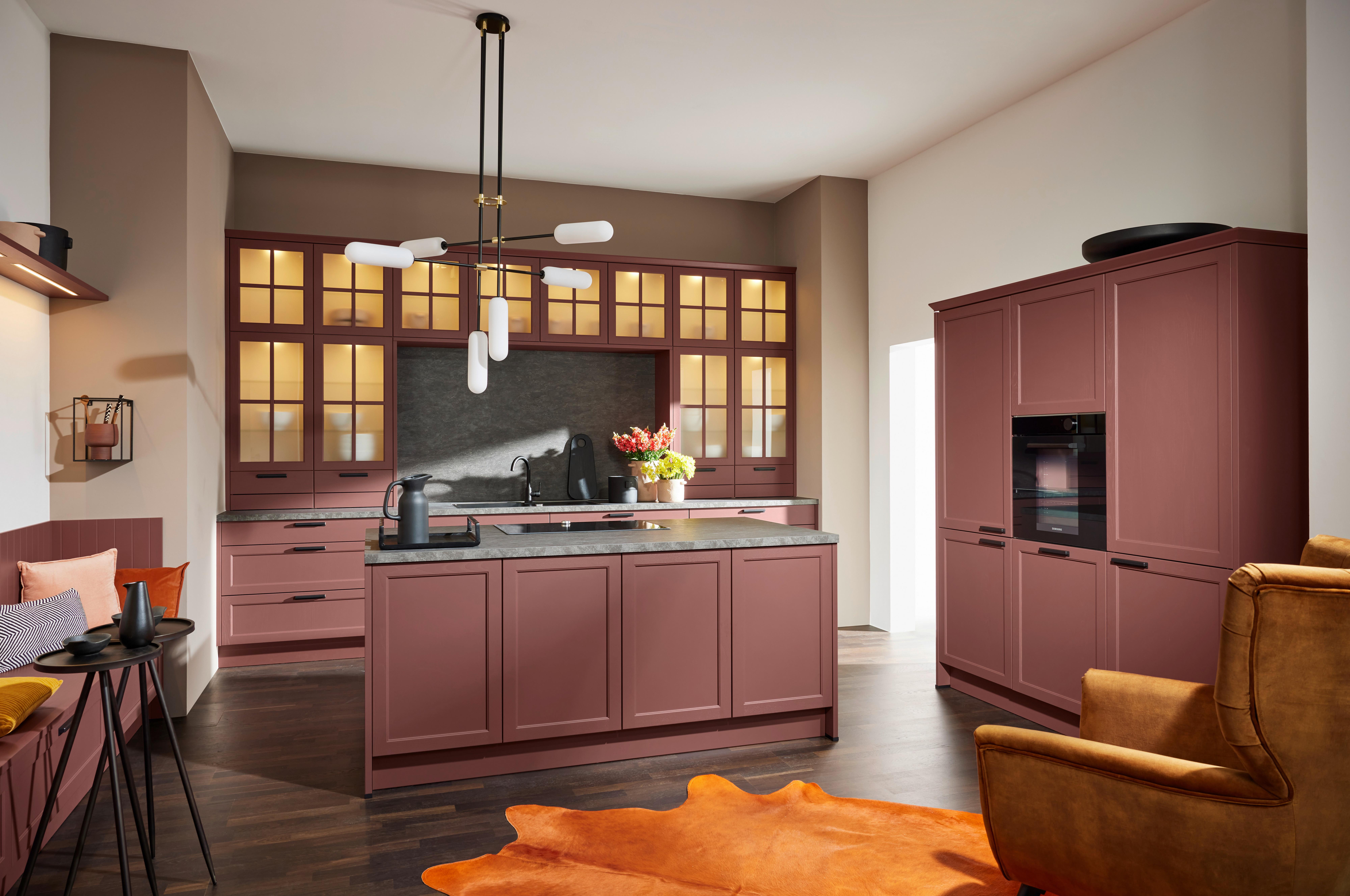 Einbauküche Lugano in Rot - Rot, MODERN, Holzwerkstoff - Nolte Küchen