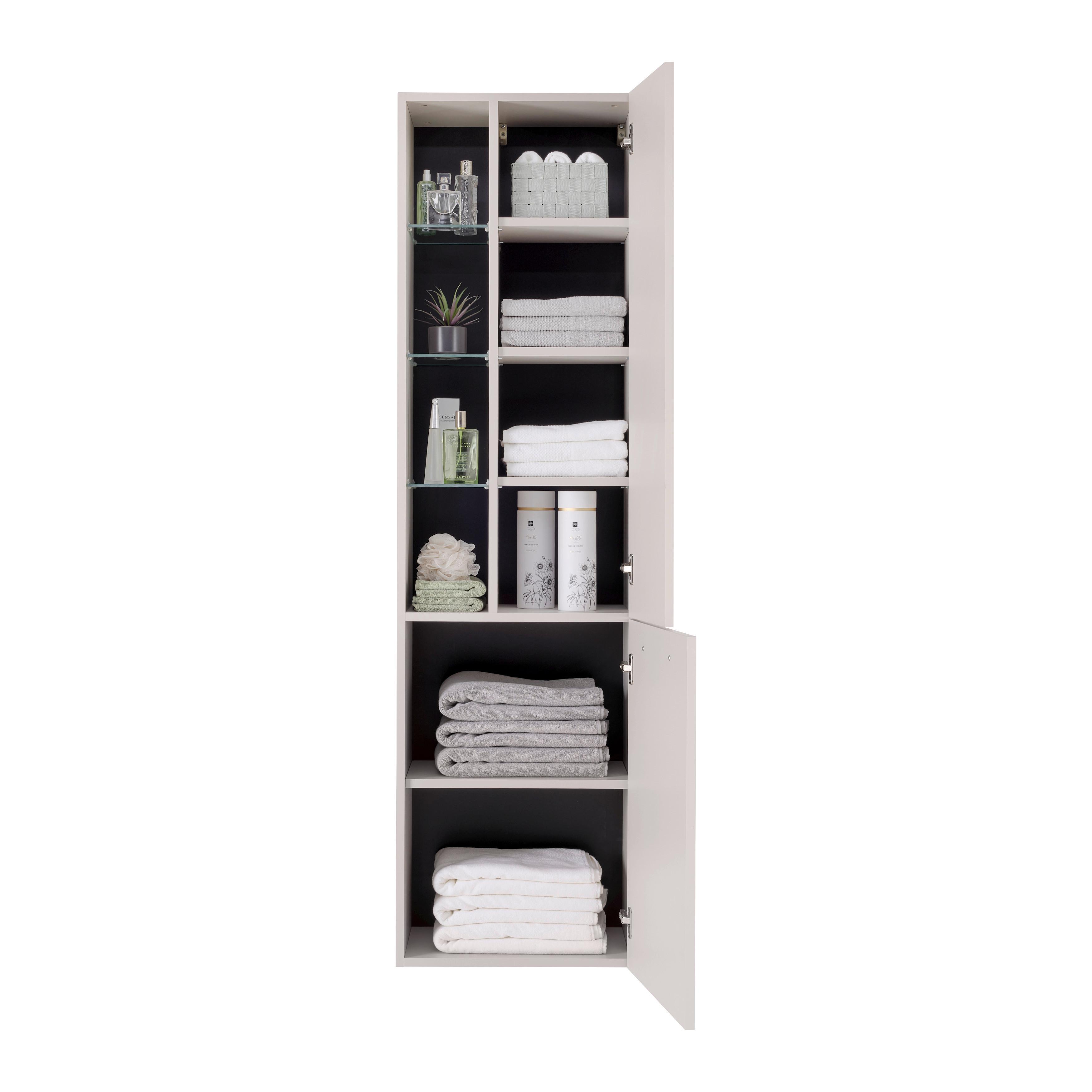 HÖGSKÅP FLORENZ -EXKLUSIV- - svart/kashmir, Modern, metall/trämaterial (50/180/190/35cm) - Mömax