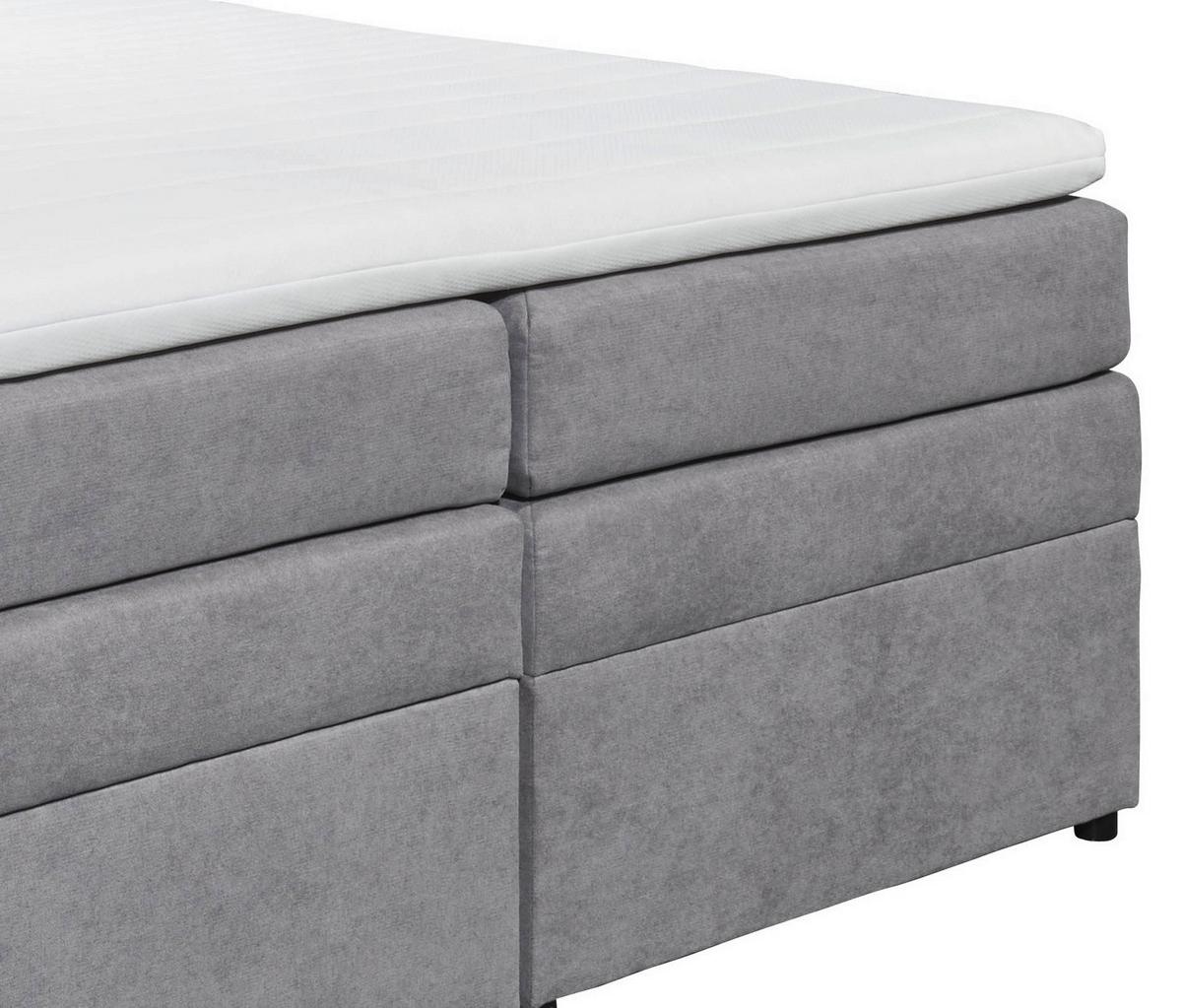 Boxspringbett Tacoma 3 inkl. Topper ca. 180x200cm Anthrazit - Hellgrau, KONVENTIONELL, Kunststoff (180/200cm) - MID.YOU