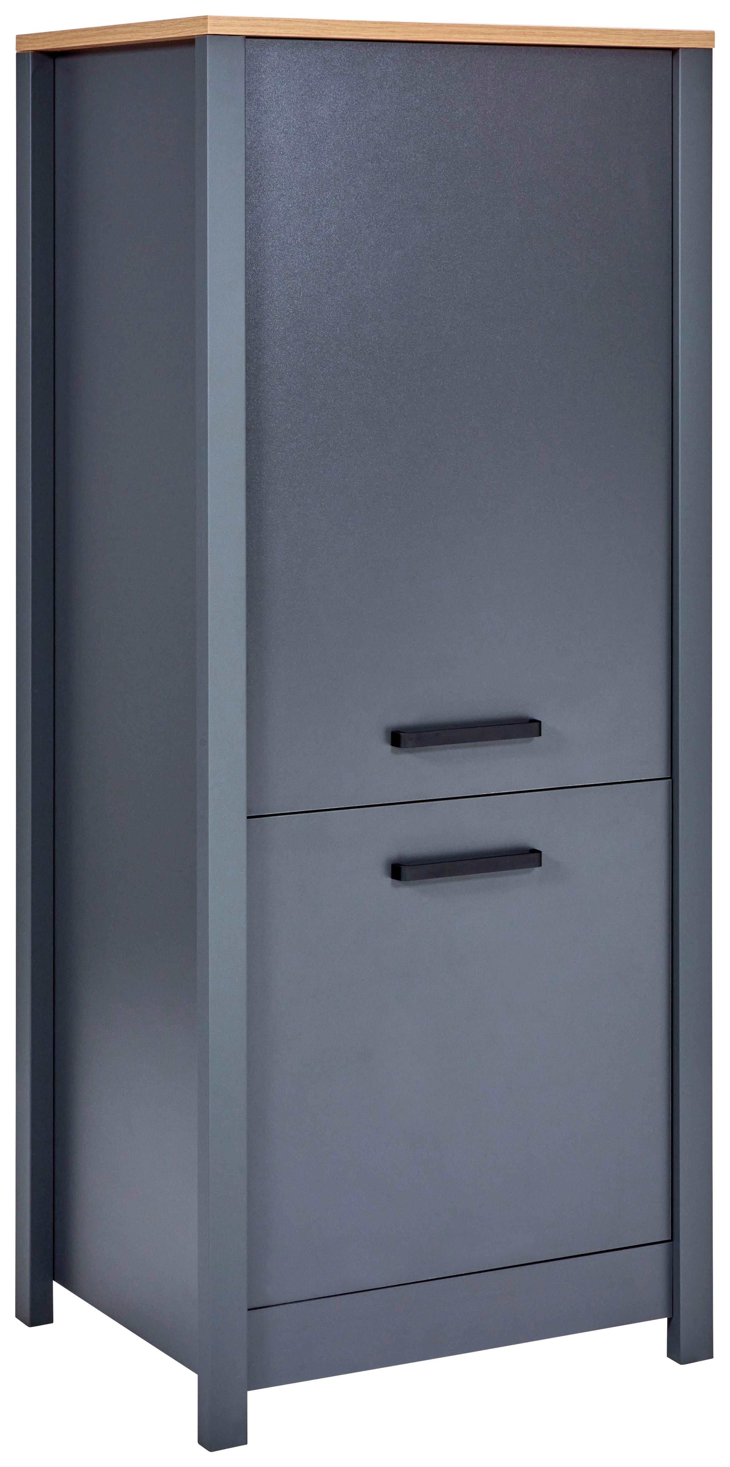 Geräteumbauschrank Venet, Anthrazit/Artisan Eiche - Anthrazit/Schwarz, MODERN, Holzwerkstoff/Metall (70/167/60cm) - Mömax