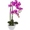 Plantă artificială Orchidee - lila/verde, plastic/metal (50cm) - Modern Living