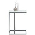 Beistelltisch in Weiß/Dunkelgrau - Dunkelgrau/Weiß, MODERN, Glas/Metall (46/61/26cm) - MÖMAX modern living