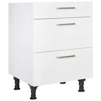 Schubkastenunterschrank Touch Weiß - Edelstahlfarben/Weiß, MODERN, Holzwerkstoff/Metall (60/87/56cm) - Nobilia