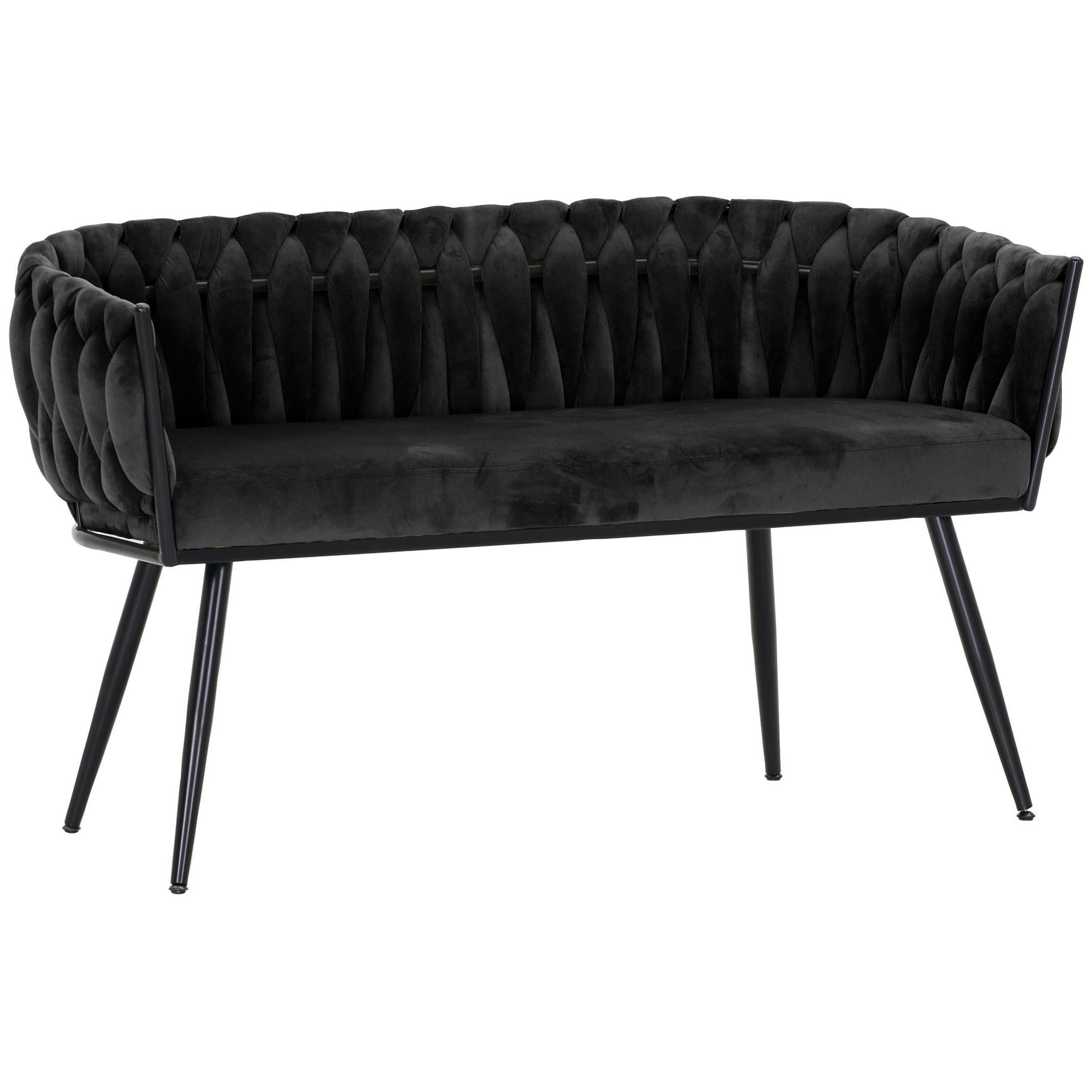 ŁAWKA WEAVY - czarny, Modern, metal/tkanina (130/78/55cm) - Livetastic