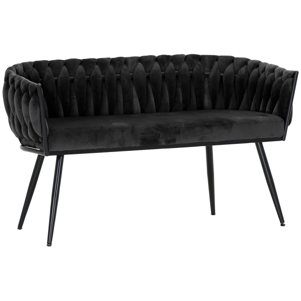 ŁAWKA WEAVY - czarny, Modern, metal/tkanina (130/78/55cm) - Livetastic