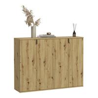 Schuhschrank Projekt X ca.122x97x34cm Eichefarben - Schwarz/Eiche Artisan, KONVENTIONELL, Holzwerkstoff/Metall (122/97/34cm) - MID.YOU