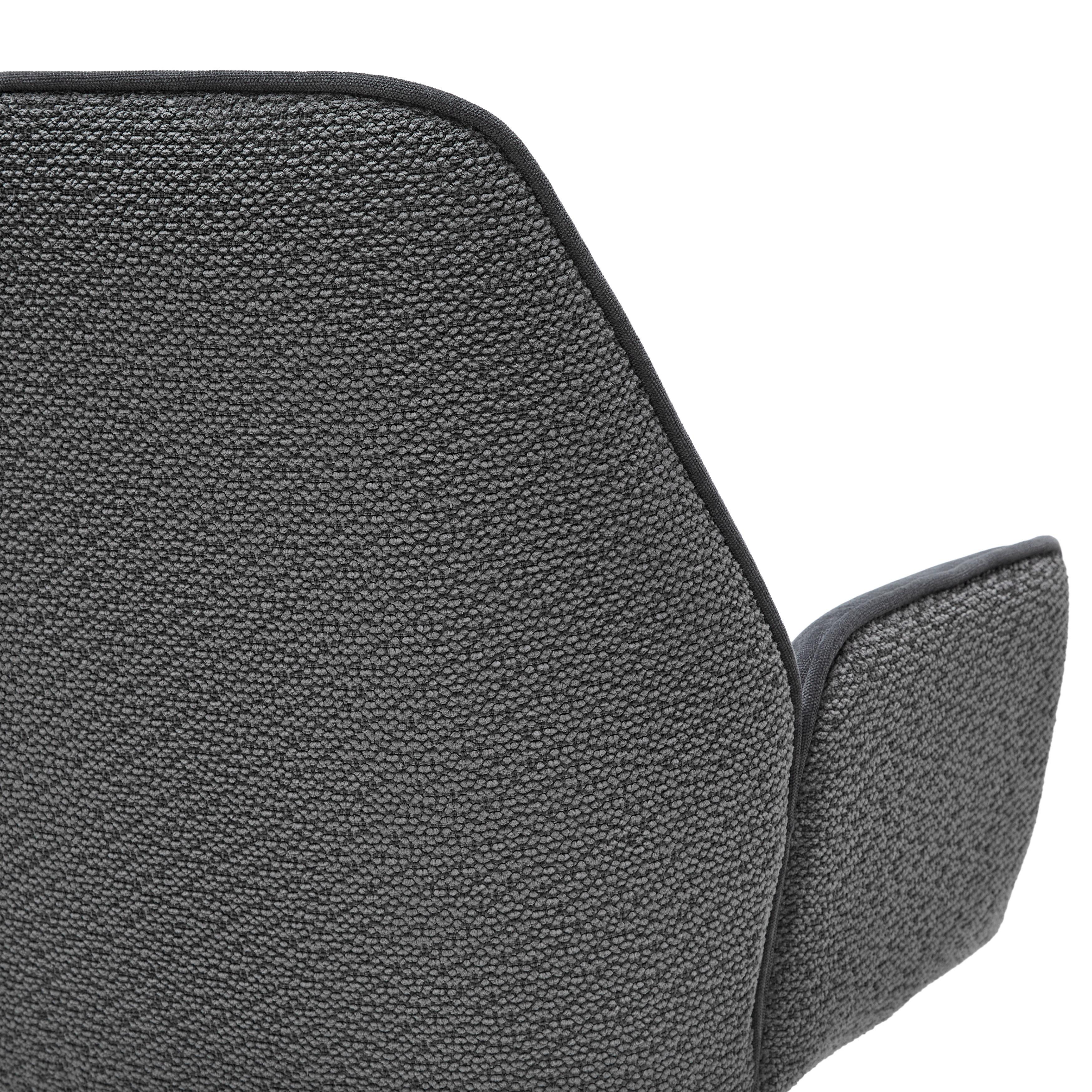 STOL MED ARMSTÖD QUEENS - svart/antracit, Design, metall/textil (60/89/64cm) - Mömax