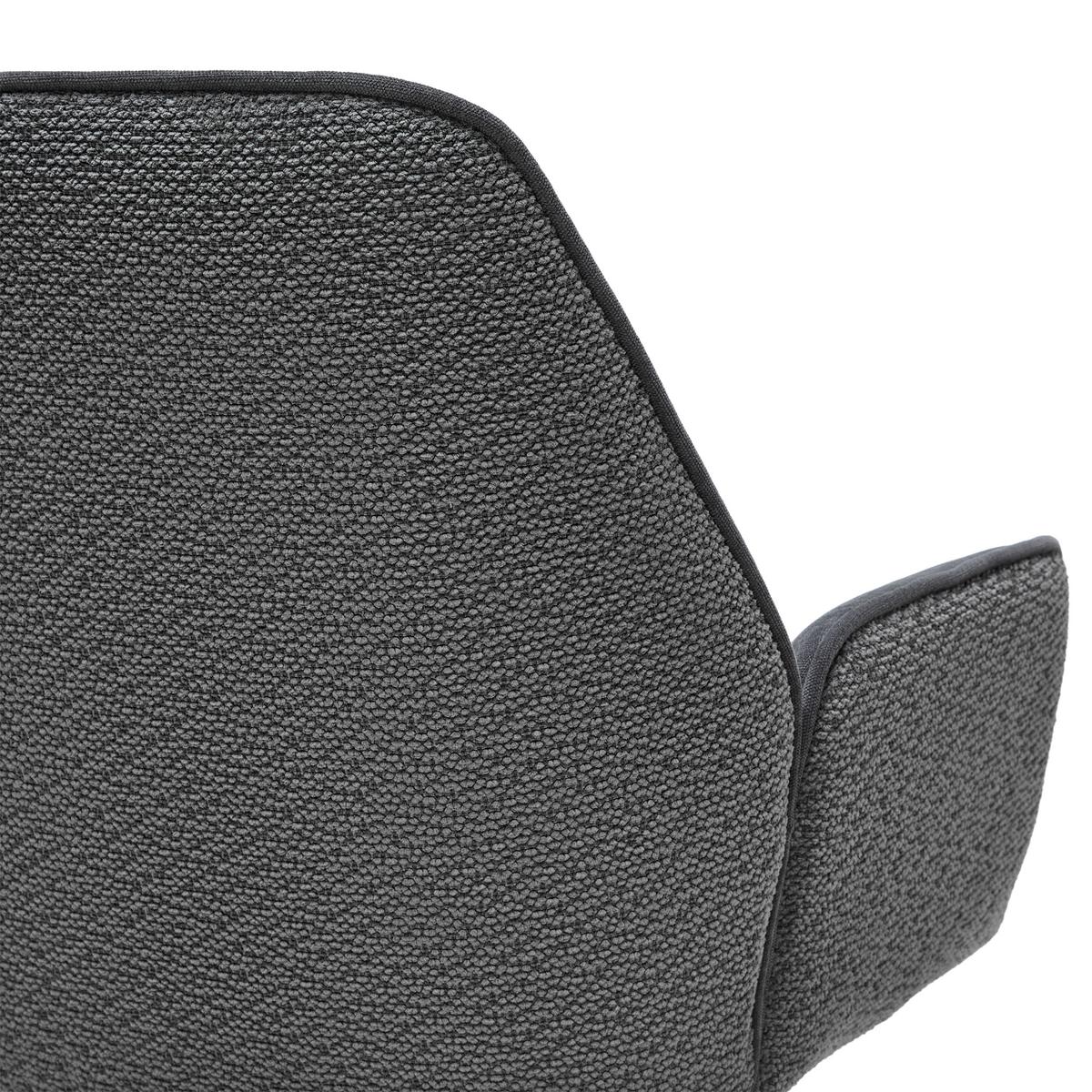Armlehnstuhl Queens Anthrazit - Anthrazit/Schwarz, Design, Textil/Metall (60/89/64cm) - Mömax