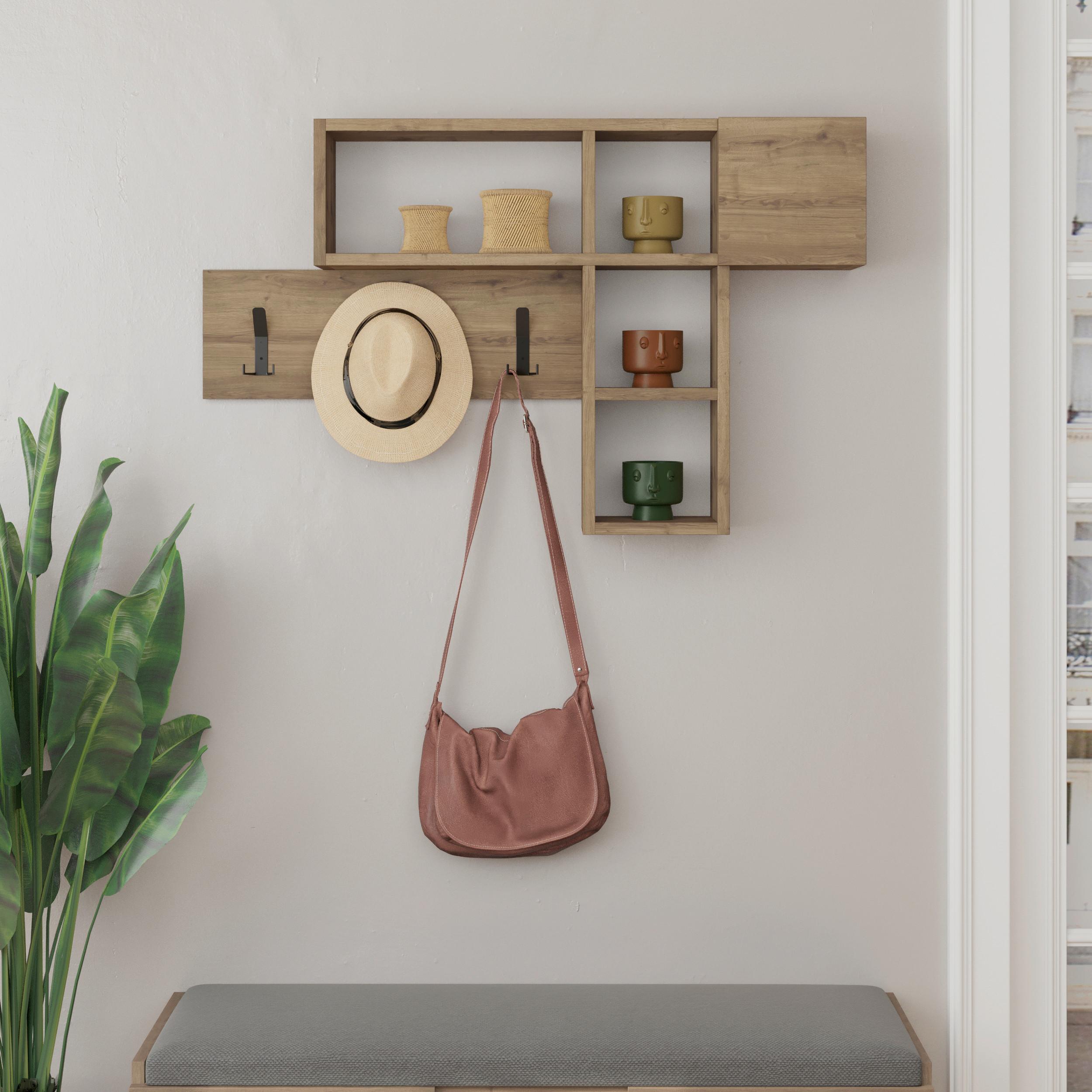 Wandgarderobe Game ca. 99,5x61x15cm Eiche dunkel - Eiche dunkel, Design, Holzwerkstoff (99.5/61/15cm) - Livetastic