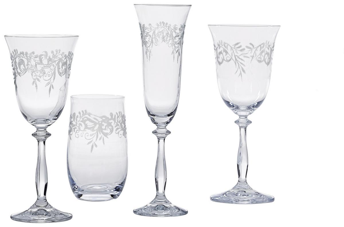 KOMPLET SZKŁA STOŁOWEGO ROMANCE - przejrzysty, Trend, szkło (0,25l) - Novel