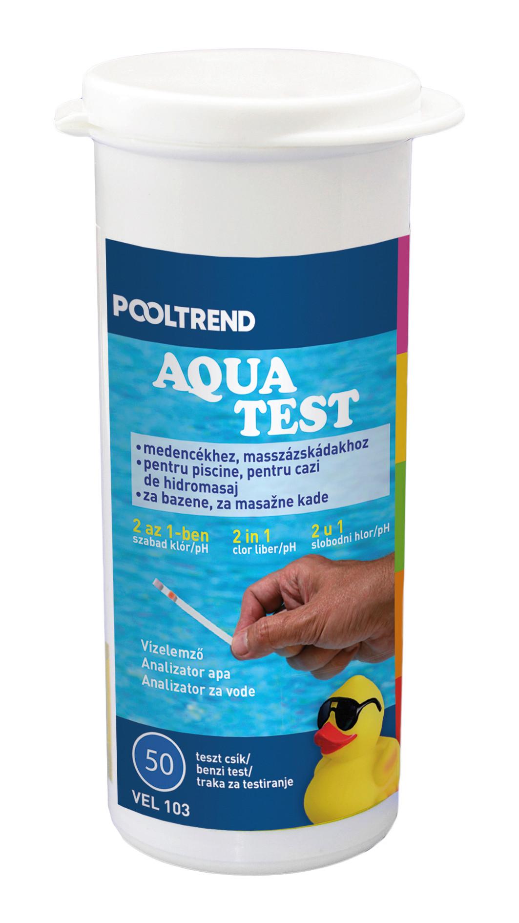 Vízelemző Tesztcsík-szett 50db/csomag Aquatest - sárga/világoskék, műanyag/papír