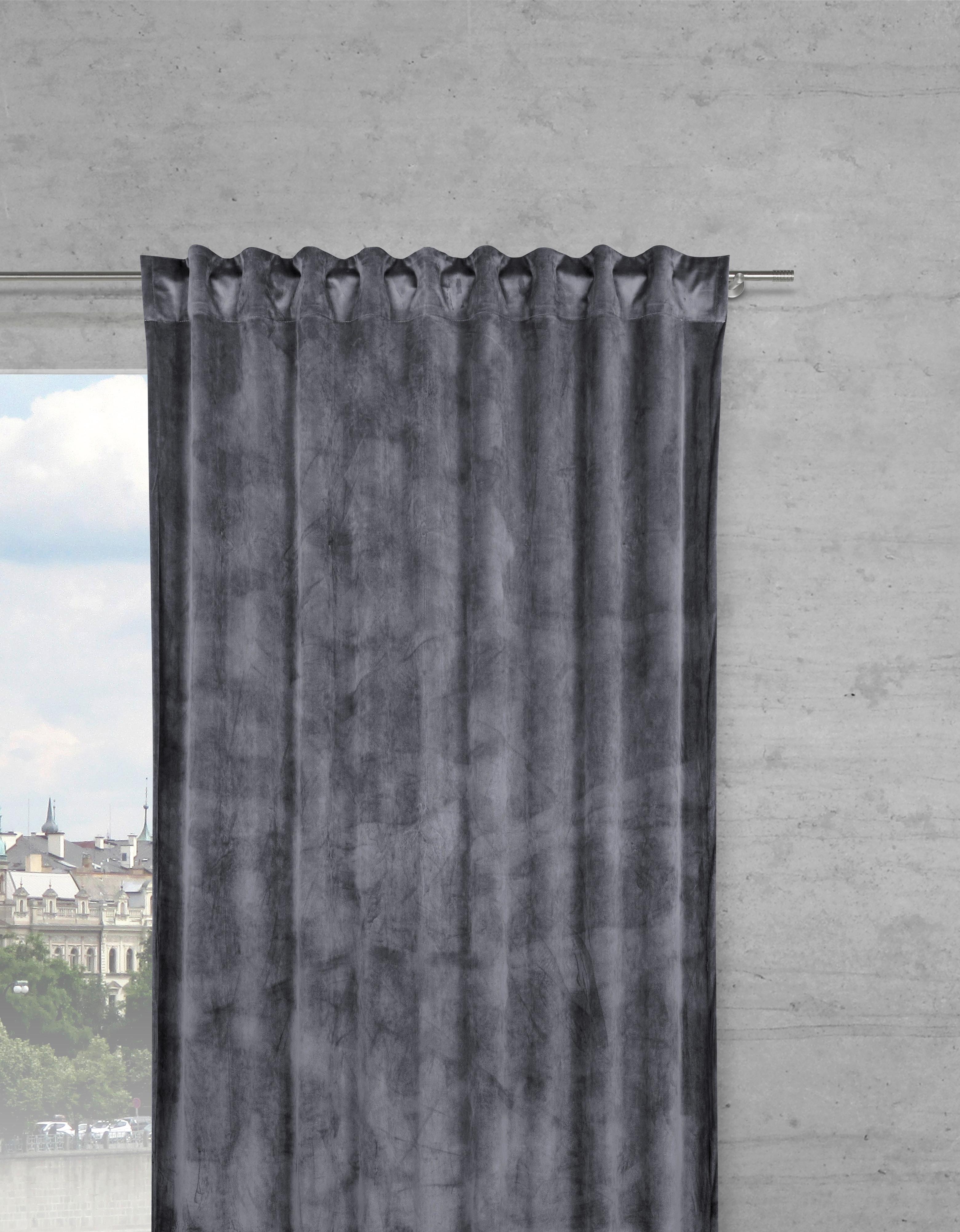 Készfüggöny Viola 140/245 - antracit, Konventionell, textil (140/245cm) - Premium Living