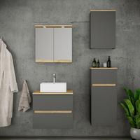 Badezimmer Cosila - Honigeiche/Weiss, Trend, Keramik/Holzwerkstoff (100cm) - MID.YOU