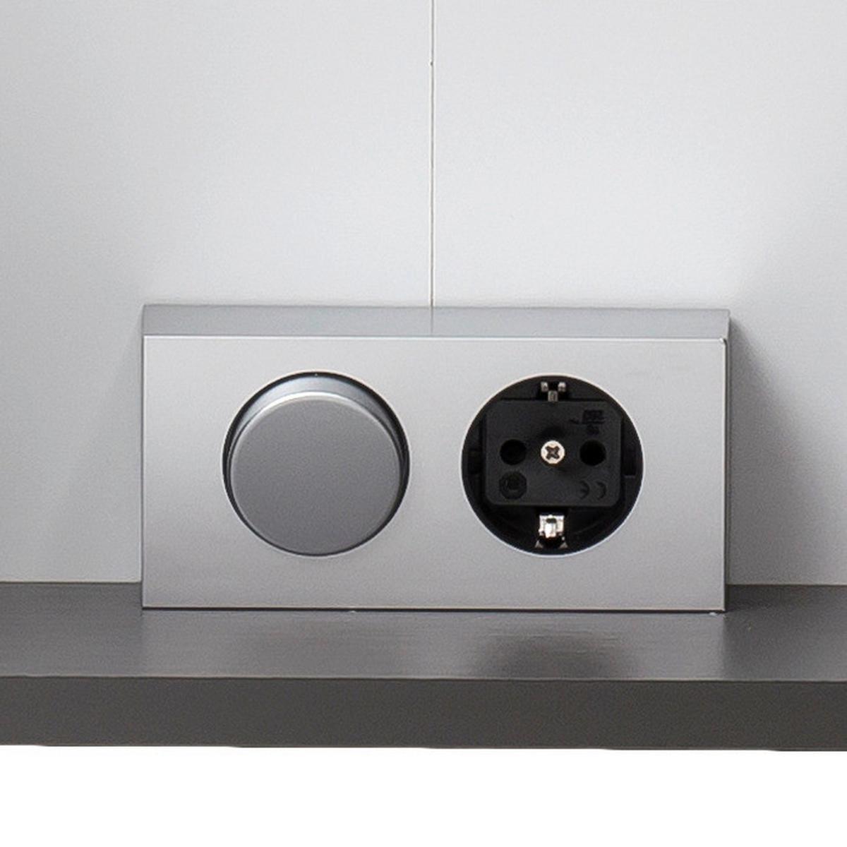 Badmöbel-Set 3-tlg inkl. LED Stockholm 80cm Weiß - Dunkelgrau/Weiß, KONVENTIONELL, Holzwerkstoff (80cm) - Held