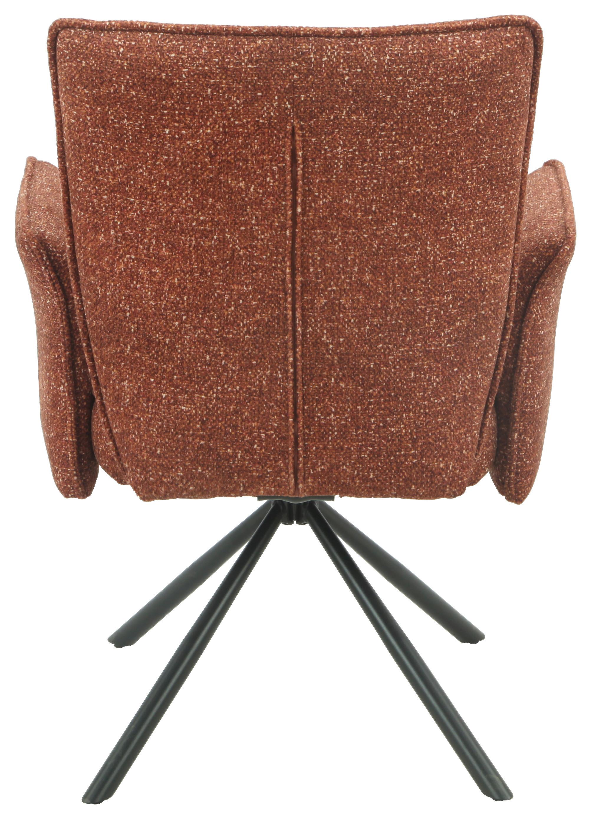 STOL MED ARMSTÖD ELLEN GIGA S - svart/terrakotta, Modern, metall/textil (65.5/90/60cm) - Premium Living