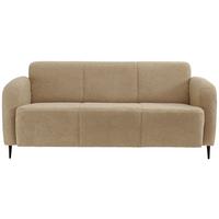 3-Sitzer-Sofa Marone Creme Teddystoff - Creme/Schwarz, MODERN, Textil/Metall (180/76/90cm) - Livetastic