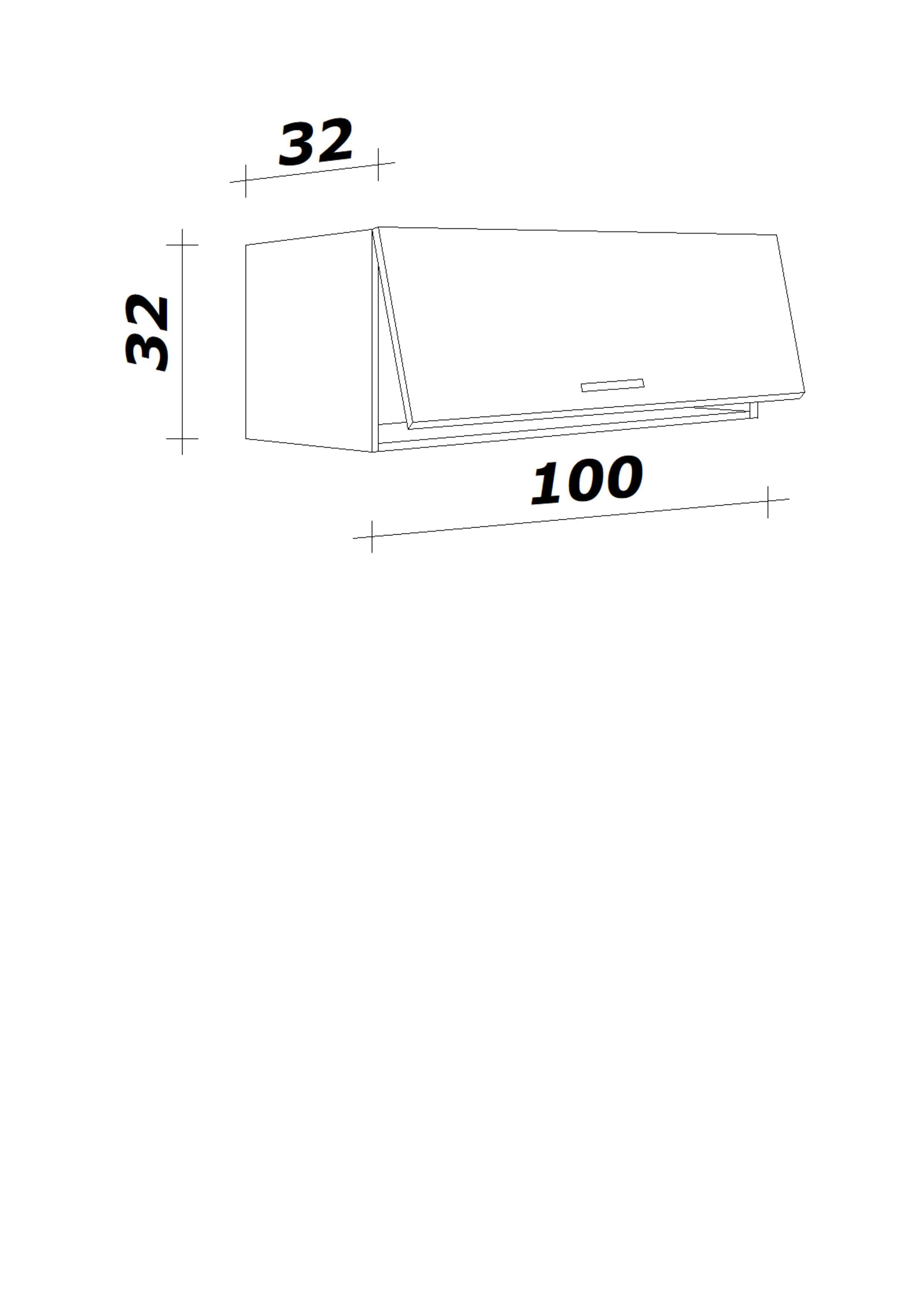 Küchenoberschrank Riva ca.100x32x32 cm Eiche San Remo - Edelstahlfarben/Eiche San Remo, KONVENTIONELL, Holzwerkstoff/Metall (100/32/32cm) - FlexWell