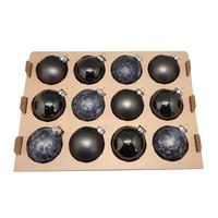 ZESTAW BOMBEK CHOINKOWYCH 812-2041-900 - antracytowy, Basics, szkło (8cm) - X-Mas