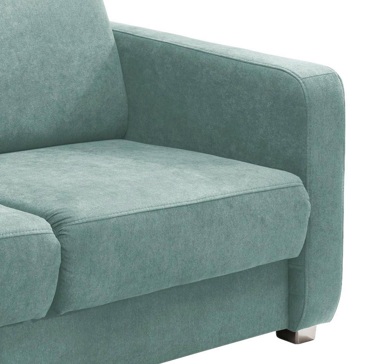 Schlafsofa Mia Mintgrün Mikrofaser - Chromfarben/Mintgrün, Basics, Kunststoff/Textil (159/88/87cm) - Livetastic