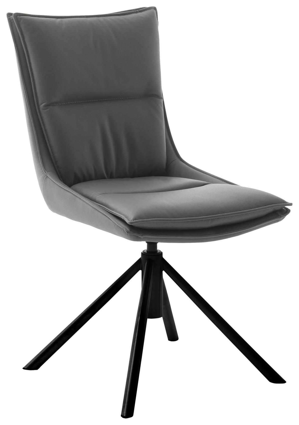 ZESTAW KRZESEŁ HOUSTON - antracytowy/czarny, Design, metal/tkanina (49/90/65cm) - Novel