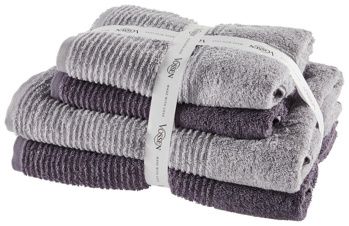 ZESTAW RĘCZNIKÓW FROTTE SET BATONI - szary, Basics, tkanina - Vossen