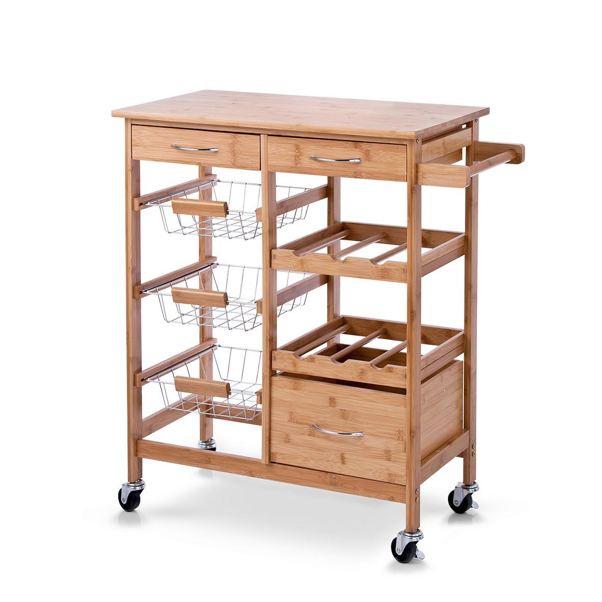 Servierwagen Naturfarben - Naturfarben, Basics, Holz (66/36/84cm) - Zeller Present