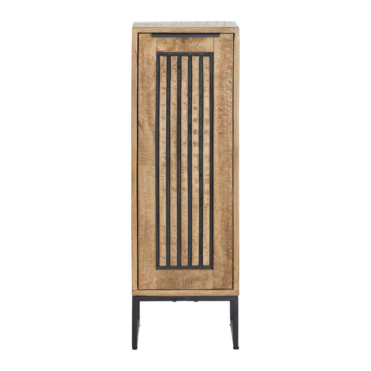 Seitenschrank Everest Naturfarben/Schwarz - Schwarz/Naturfarben, Natur, Holz/Metall (30/90/32cm) - Mömax