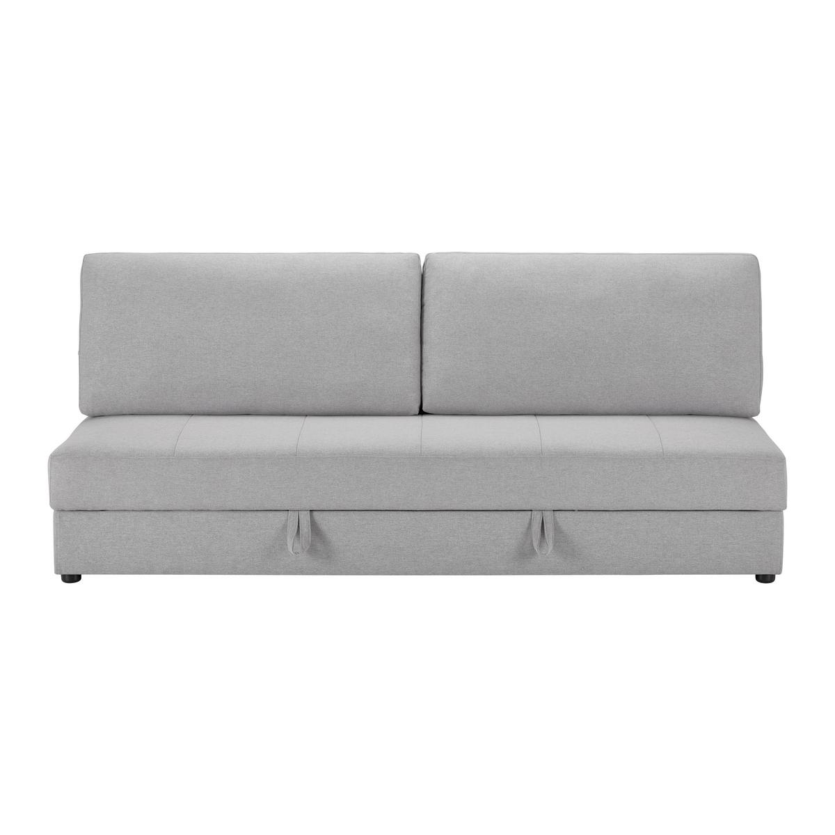 Schlafsofa Claudio Hellgrau Webstoff - Hellgrau/Schwarz, MODERN, Holz/Kunststoff (200/85/93cm) - Bessagi Home