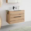 TVÄTTSTÄLL MED KOMMOD ARIS -EXKLUSIV- - svart/ekfärgad, Modern, metall/trämaterial (80/60/45cm) - Mömax