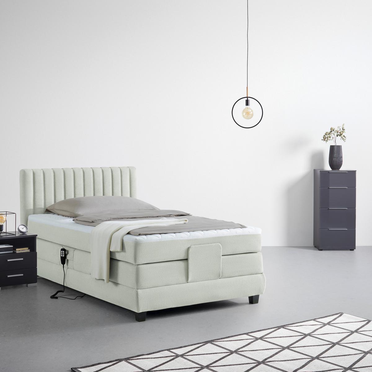 Boxspring Krevet Dixon - svijetlo siva/crna, Konvencionalno, drvni materijal/drvo (100/200cm) - Premium Living