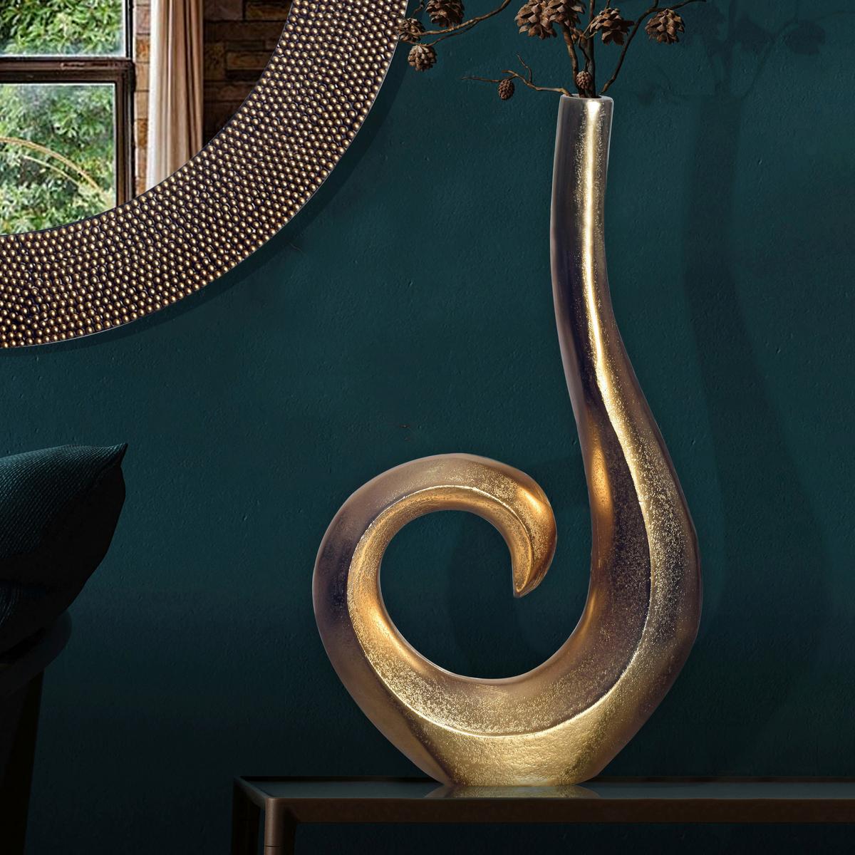 DEKOVASE DEKOVASE SPIRALE GOLD - Goldfarben, Design, Metall (26/47/8cm) - Livetastic