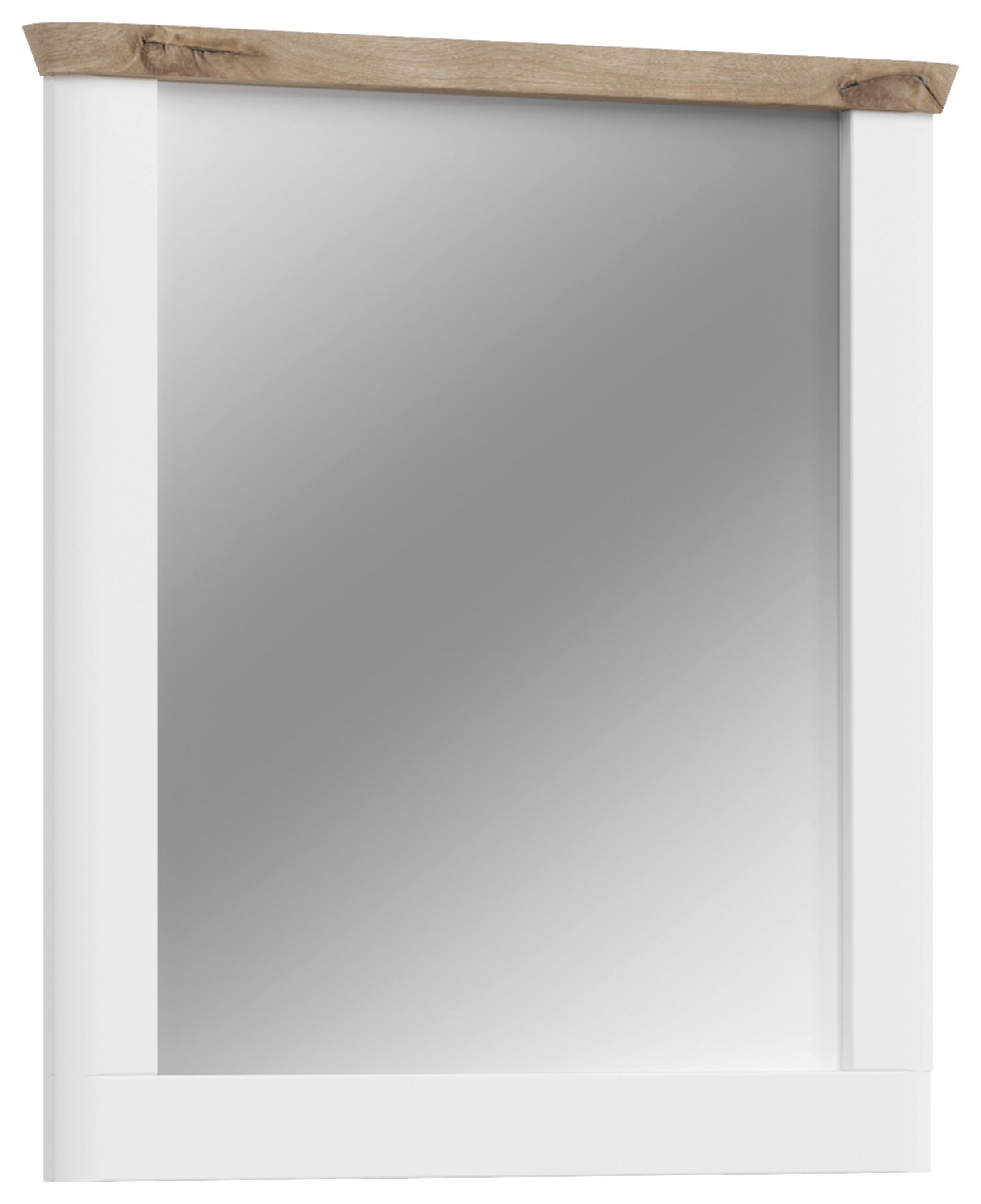 Wandspiegel Michigan ca. 79x89 cm Weiß/Eiche - Weiß, LIFESTYLE, Glas/Holzwerkstoff (79/89/6cm) - MID.YOU