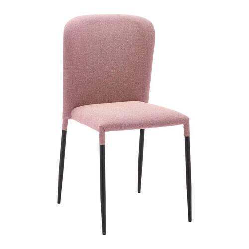 Stuhl Nio Rosa Webstoff Gepolstert - Schwarz/Rosa, MODERN, Holz/Textil (43/86/53cm) - Bessagi Home