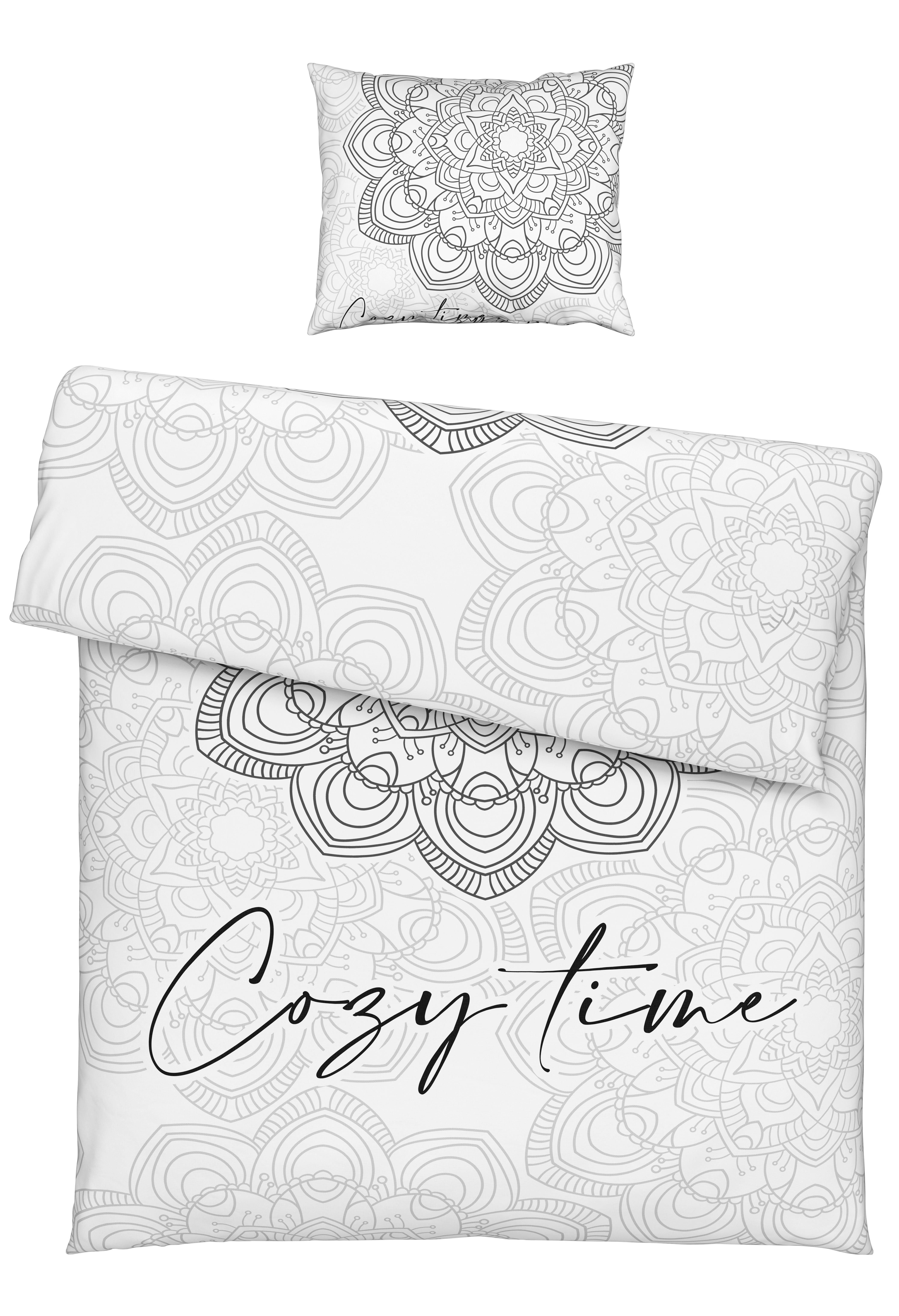 BETTWÄSCHESET KUSCHELZEIT - Grau, Konventionell, Textil (160/210cm) - Modern Living