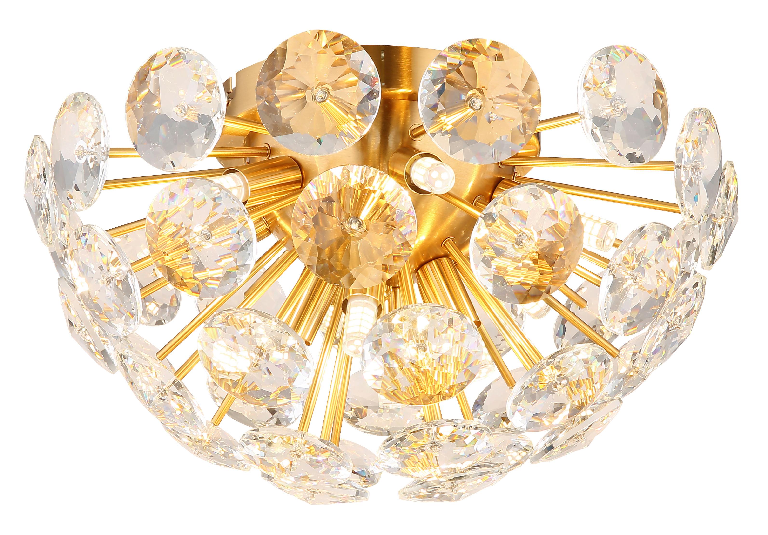 Deckenleuchte Cecilia Klar/Goldfarben max. 7 Watt - Klar/Goldfarben, Basics, Glas/Metall (39/39/22cm)