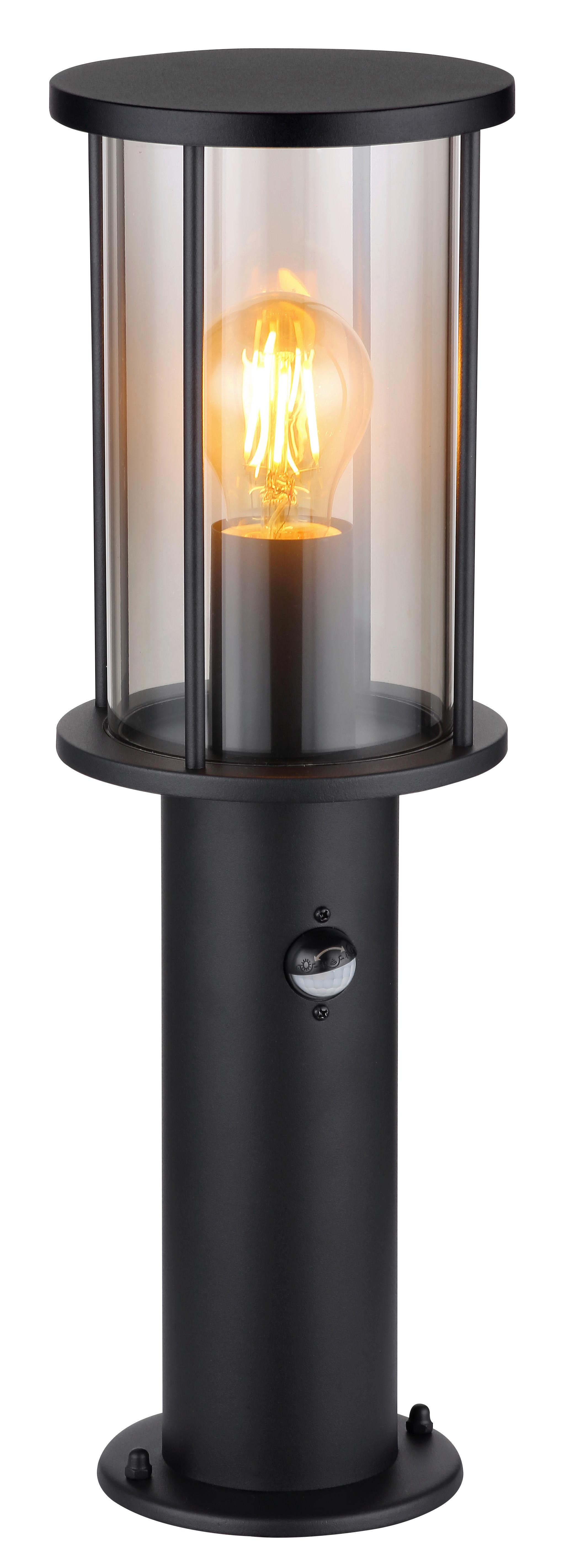 Außenleuchte Gracey Schwarz max. 60 Watt - Schwarz, KONVENTIONELL, Glas/Metall (14,3/45cm) - Globo
